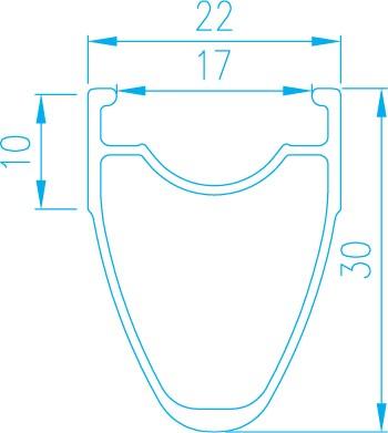 Produktbild Alexrims CX30 700X24OTW RIM. Schwarzer CNC Bok (neu) (275.59")