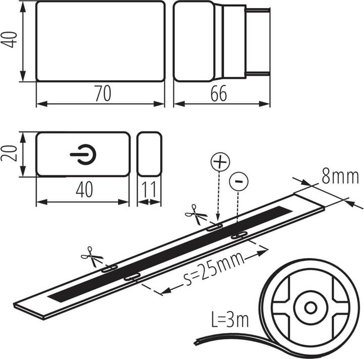 Produktbild Kanlux LED-Streifen Set COB SET 3m=18W Dimmbar 26327 (Neutralweiss, 300 cm, Indoor)