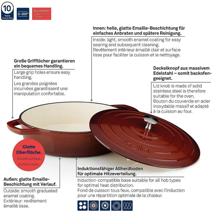 Produktbild Kela Bräter rund Calido (28 cm, Bräter + Schmortopf, Gusseisen)