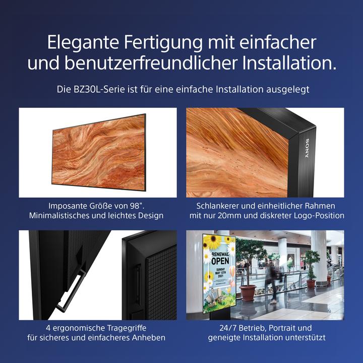 Actual product image Sony 98" Pro LCD 440nit w/5yr PS (3840 x 2160 Pixels, 98")