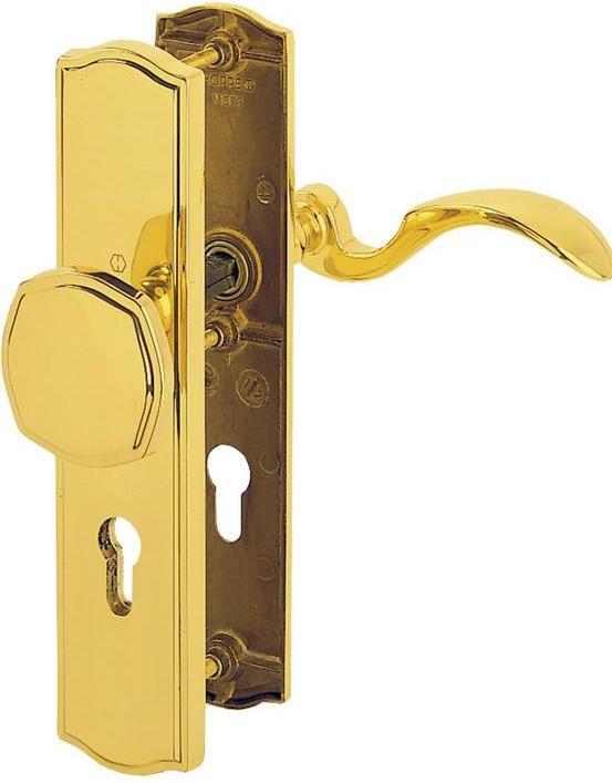 Hoppe Protection set Meran M57/371A/370/112SH square dimension 8mm PZ-72 F77-R brass coloured polished (Door set)