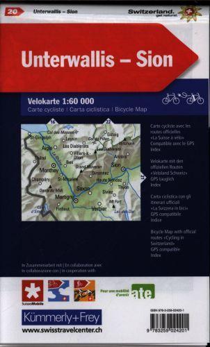 Image du produit Carte vélo Bas-Valais-Sion n° 20
