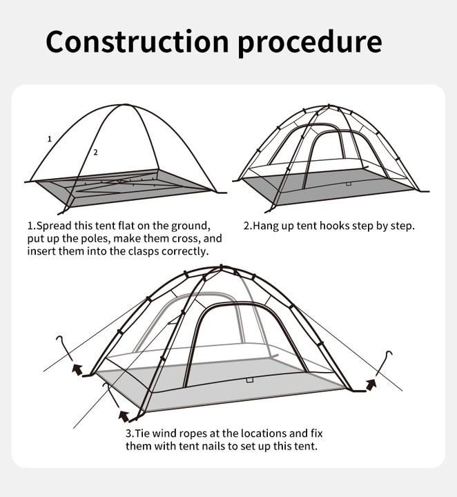 Actual product image Naturehike Tent p-series 2 single layer cnk2450ws030-grass green (2 persons)
