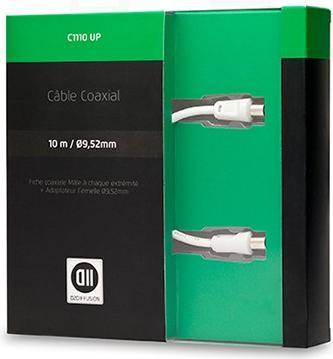 D2 Diffusion C ble Coaxial m le /femelle 9,52mm + 1 adaptateur m le/m le 10 m Blanc (Antenna cable)