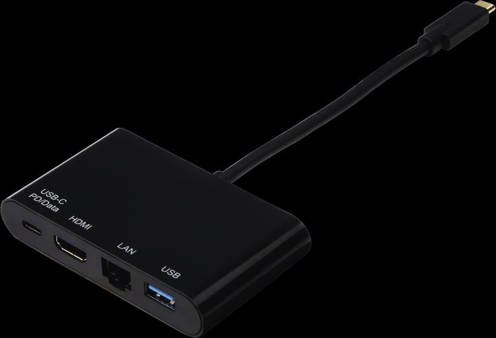 Produktbild Hama 4in1-USB-C zu (Ethernet / Lan, HDMI, USB 2.0, USB Typ-C)