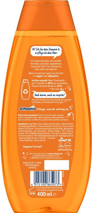 Produktbild Schwarzkopf Shampoo Superfruit & Glanz 400ml (400 ml, Flüssiges Shampoo)