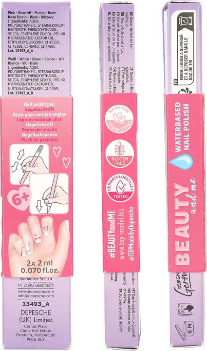 Produktbild Top Model Topmodel - TOPModel Nail Polish Pen Set BEAUTY and ME - Pink and White, Peach-Coloured and Purple -