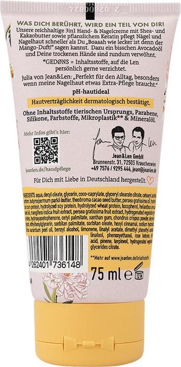 Nährwerte und Zutaten Jean & Len Jean&Len kätekreem mango ja avokaado 75 ml (75 ml)