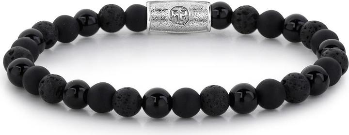 Immagine prodotto Rebel & Rose Bracciale di pietre solo rocce nere (19 cm, Acciaio inossidabile)