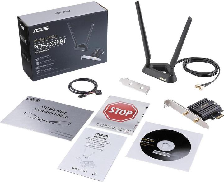 Image du produit ASUS PCE-AX58BT Adaptateur WiFi AX3000 WiFi 6 (Mini PCI Express)