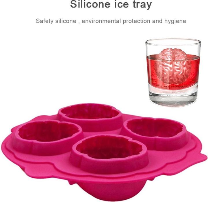Produktbild König Design Silikon Eiswürfelform Kopf Gehirn Eiswürfel Eis für Whiskey Wein Bar Party Neu