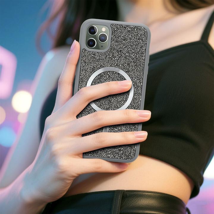 Produktbild Cadorabo iPhone 11 PRO MAX Hülle kompatibel mit MagSafe Glitzer Case (Apple iPhone 11 Pro Max)