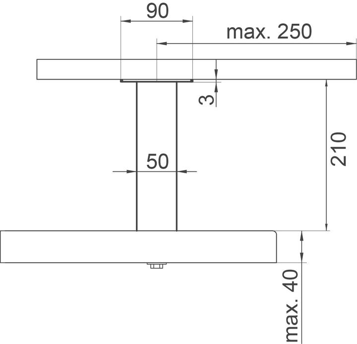 Actual product image EBB Bar brackets Capri, angular 50/50 mm, straight (1 pcs.)