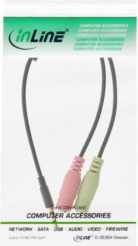 Produktbild InLine Audio Headset Adapterkabel (2 m, 3.5mm Klinke (AUX))