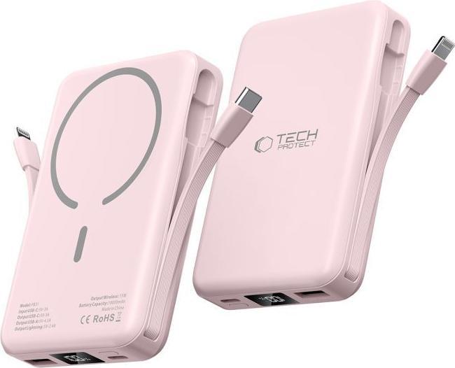 Produktbild Tech-Protect Powerbank PB31 LifeMag MagSafe 10000 mAh - rosa (10000 mAh, 15 W)