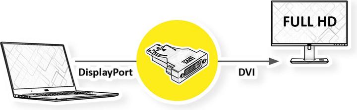 Image du produit Value Adaptateur DisplayPort-DVI, prise DP-DVI (DVI, 15 cm)