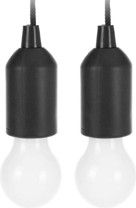 Produktbild Vilde 2er-Set LED-Hängelampe mit Kordel und Zugschalter, batterieben, schwarz (35 lm)