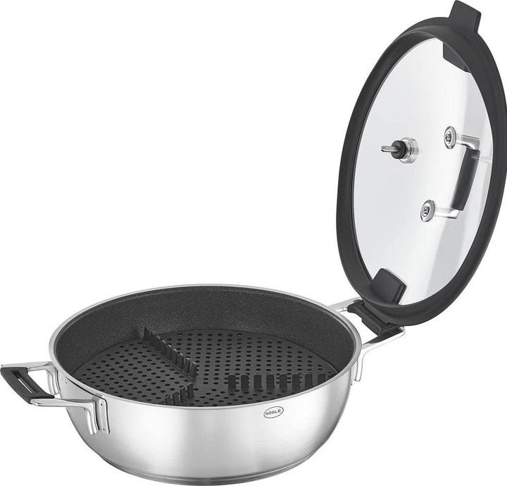 Actual product image Rösle Dampfgarer SILENCE PRO Stahlgrau (28 cm, Steam cooker, Stainless steel)