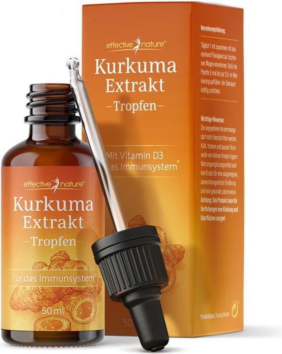 Immagine prodotto Effective Nature Kurkuma Extrakt mit Vitamin D3 (1 Pezzo/i, Goccia, 0.05 g)