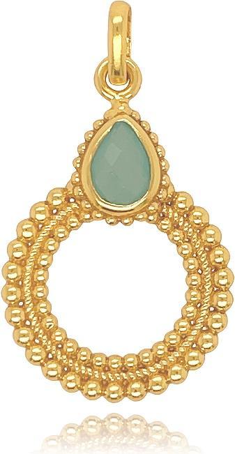 Leyda Anhänger Kreis Tropfen (vergoldet 750 / 18 K Gold, Silber 925, Stein)
