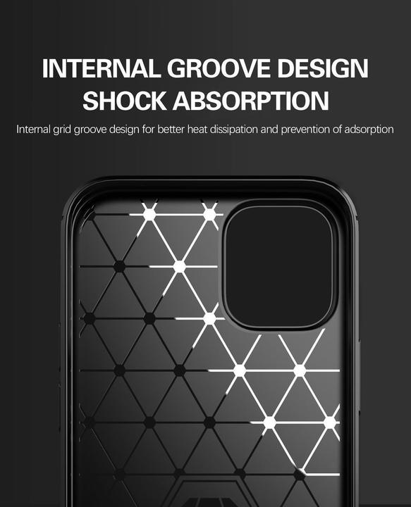 Immagine prodotto Cadorabo TPU Ultra sottile in acciaio inossidabile al carbonio Combi Cover (Apple iPhone 12 mini)