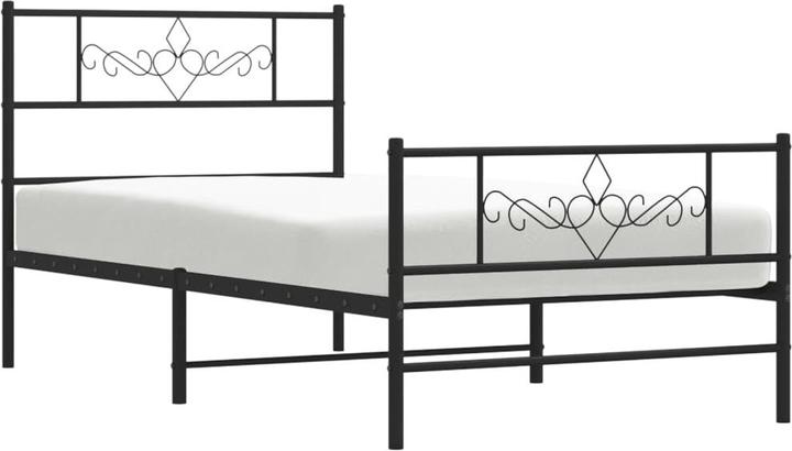 Produktbild VidaXL Bettgestell mit Kopfteil Fussteil Metallbett Bett Schwarz 80x200cm (80 x 200 cm)