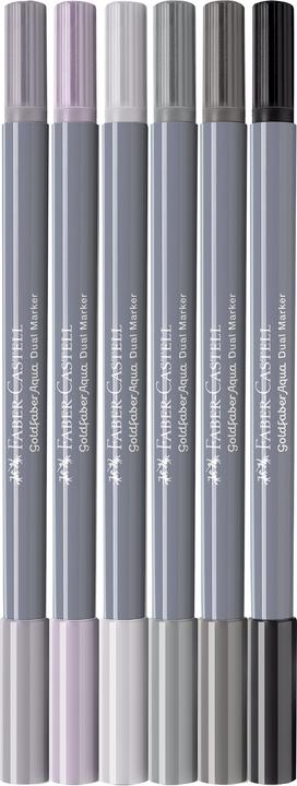 Immagine prodotto Faber-Castell GOFA AQUA DUAL MARKER - Marcatore a tintura (Toni di grigio, 0.40 mm, 6 x)