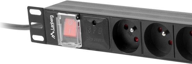 Actual product image Lanberg PDU 19inch 1U 16A 8x FR 2m