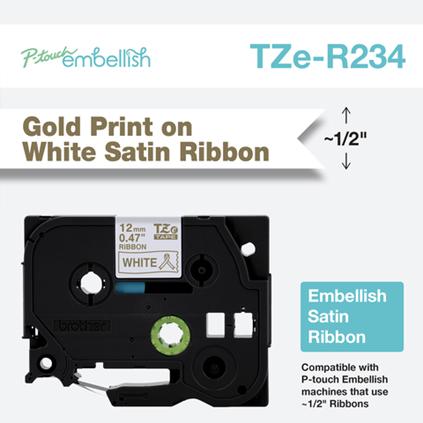 Produktbild Brother TZe-R234 (1.20 cm, Gold, Weiss)