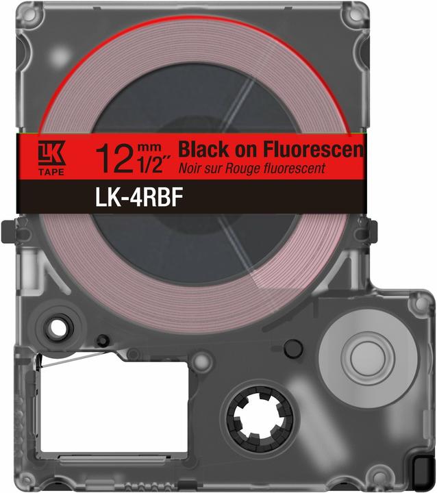 Actual product image Epson Fluorescent Red/Black 12mm LK-4RBF