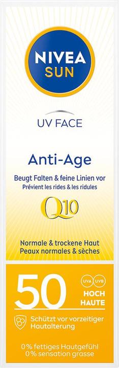 Actual product image NIVEA Sun UV Face Anti-Age Q10 (Sun cream face, SPF 50, 50 ml, 67.51 g)