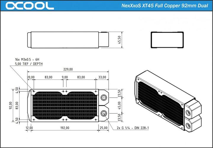 Produktbild Alphacool NexXxoS XT45 Full Copper 92mm Dual (92 mm)