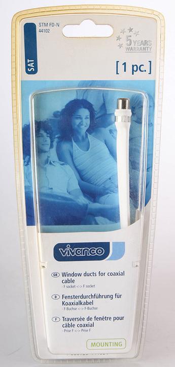 Actual product image Vivanco Window feedthrough for coaxial cable (Window bushing)