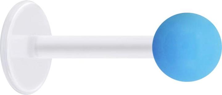 Produktbild Star Piercing Micro Labret transparent mit Kugel Neon hellblau (Acryl, ohne Messing, Bioflex)