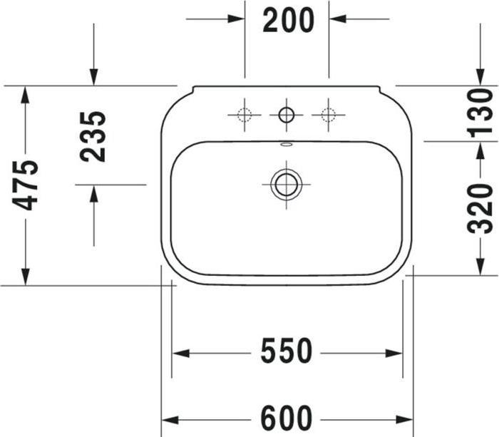 Produktbild Duravit Waschtisch Happy D.2 60 cm wei 2316600000 (4750 mm, 600 mm)