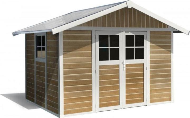 Produktbild Grosfillex Gartenhaus Deco H7,5 Sherwood 315 x 239 cm holzoptik