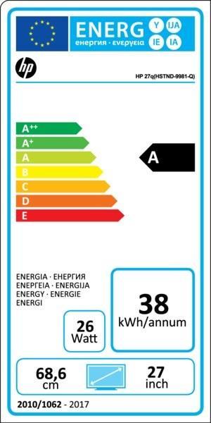 Etichetta energetica HP 27q (2560 x 1440 pixel)