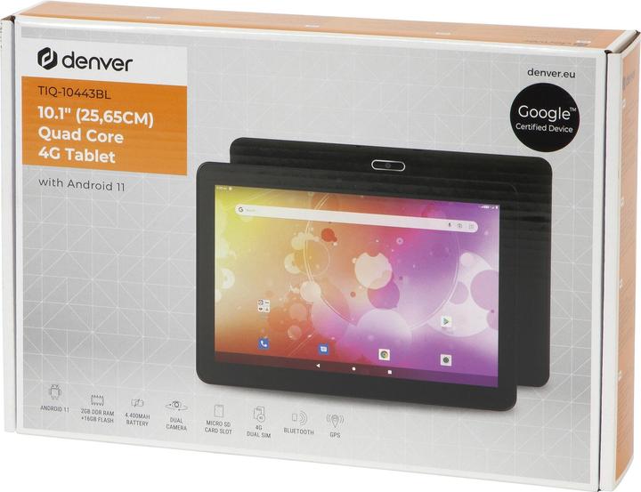 Actual product image Denver TIQ-10443BL 10.1/16GB/2GB/WI-FI/4G/Android11/Black (4G, 10.10", 16 GB, Black)