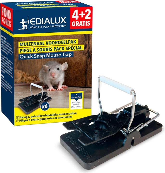 Edialux Quicksnap muizenval, promoverpakking 4+2 stuks