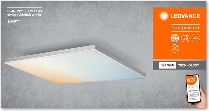 Actual product image Ledvance LED Ceiling Light Frameless Panel Lights with WiFi Technology (2100 lm)