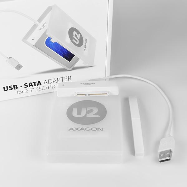 Productafbeelding Axagon ADSA-1S6 SLIMPort-adapter, USB 2.0, 2,5" SSD/HDD, SATA - met behuizing (2.5")
