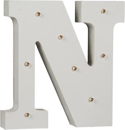 Actual product image Ootb Illuminated wooden letter N, with 8 LEDs, approx. 16 cm