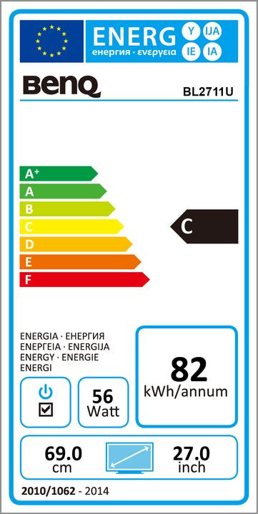 Label énergétique BenQ Bl2711u (3840 x 2160 pixels, 27")