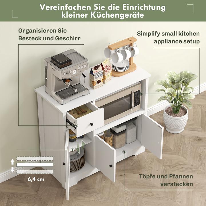 Actual product image Homcom Mikrowellenschrank Spanplatte Weiss