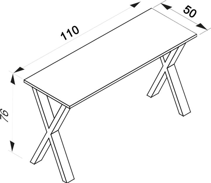 Image du produit VCM Table de salle à manger en bois Xona X Argent (110 x 50 x 76 cm)