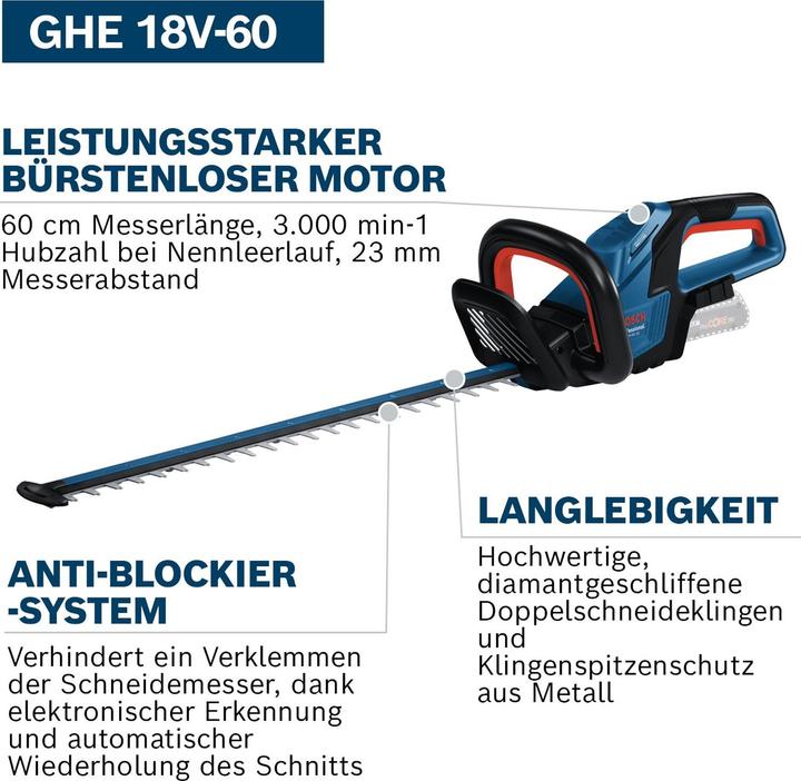 Immagine prodotto Bosch Professional GHE 18V-60 Professional (Batteria ricaricabile)
