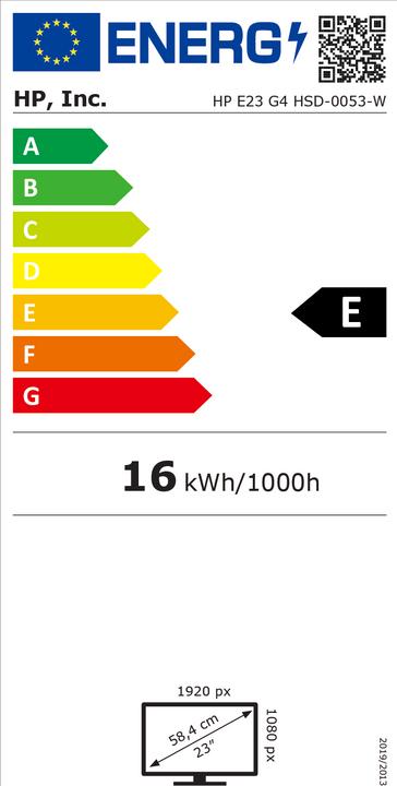 Energielabel HP E23 G4 (1920 x 1080 Pixels, 23")