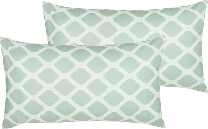 Produktbild Beliani Gartenkissen Rautenmuster mintgrün-weiss 40 x 70 cm 2er Set KALAMOS (40 x 70 cm)