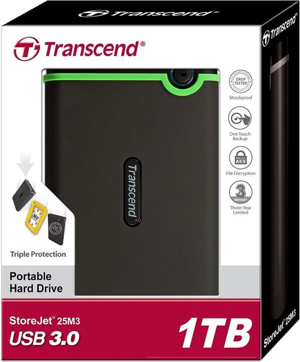 Actual product image Transcend StoreJet 25M3 (1 TB)