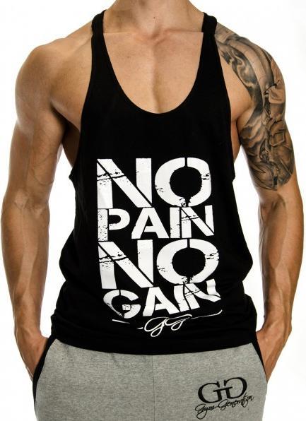Gym Generation No Pain No Gain Stringer BLACK